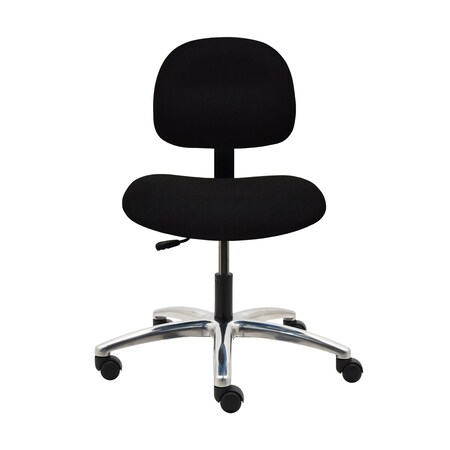 Industrial Seating Inc. Series 10, Fabric Chair, Desk Height 17" W - 22" H, No Arms Included, Black AL12-F-BLACK-351